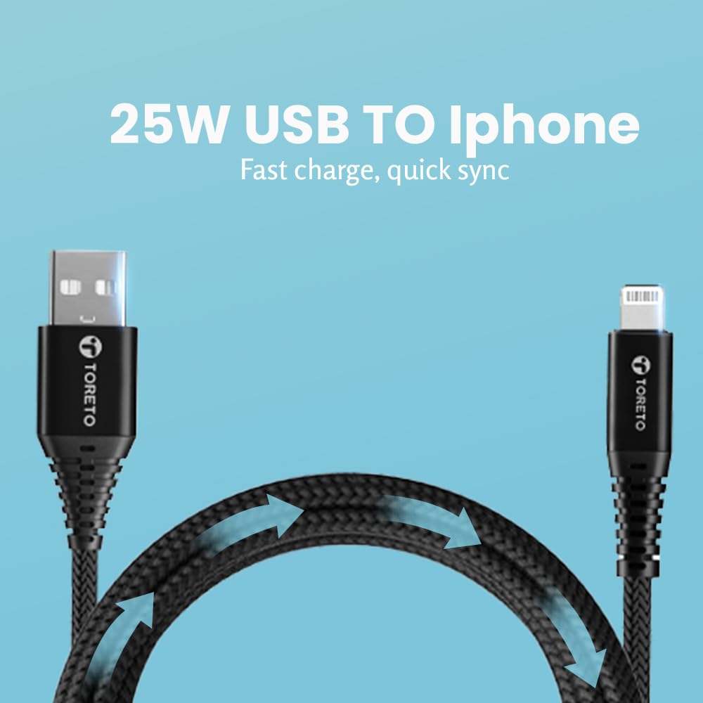 Toreto Dura Unbreakable 3A Fast Charging 1m Braided Cable - Image 5