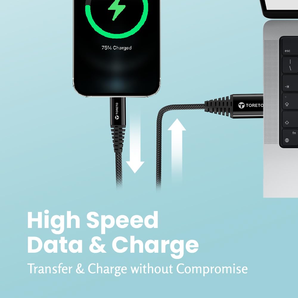 Toreto Dura Unbreakable 3A Fast Charging 1m Braided Cable - Image 6