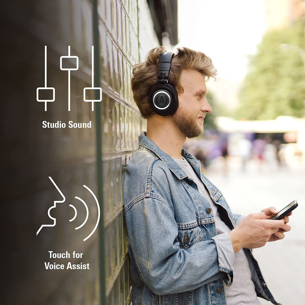 Audio-Technica ATH-M50xBT2 Bluetooth Wireless Over Ear Headphones with Dual mic, 45MM Large-Aperture Drivers, 50-Hour Battery Life, USB-C Fast Charging, Studio Sound, Dual Pairing- Black - Image 3