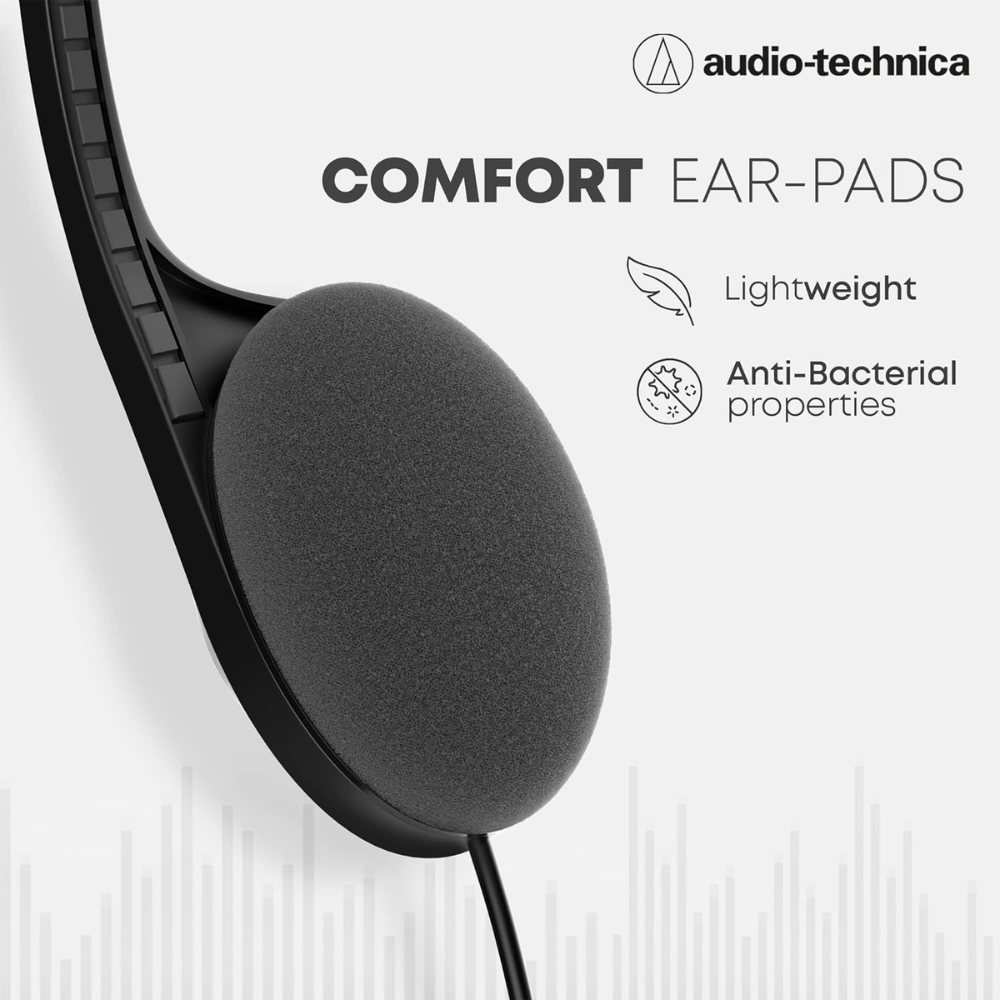 Audio-Technica 102 USB Headset with 30mm Drivers, Condenser Mic, USB-A/Type-C Connectivity – 20–20,000 Hz Headphone Response, 16-Bit/48 kHz, Compatible with Windows & macOS - Image 3