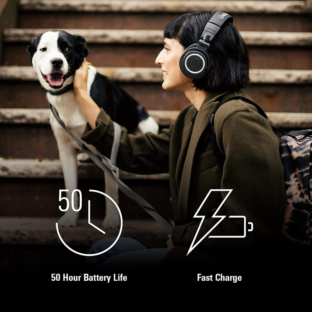 Audio-Technica ATH-M50xBT2 Bluetooth Wireless Over Ear Headphones with Dual mic, 45MM Large-Aperture Drivers, 50-Hour Battery Life, USB-C Fast Charging, Studio Sound, Dual Pairing- Black - Image 4