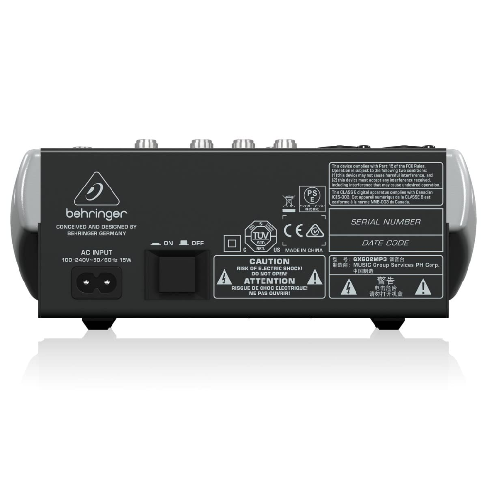 Behringer QX602MP3 Premium 6-Input USB 2-Bus DJ Mixer with XENYX Mic Preamps, Black - Image 4