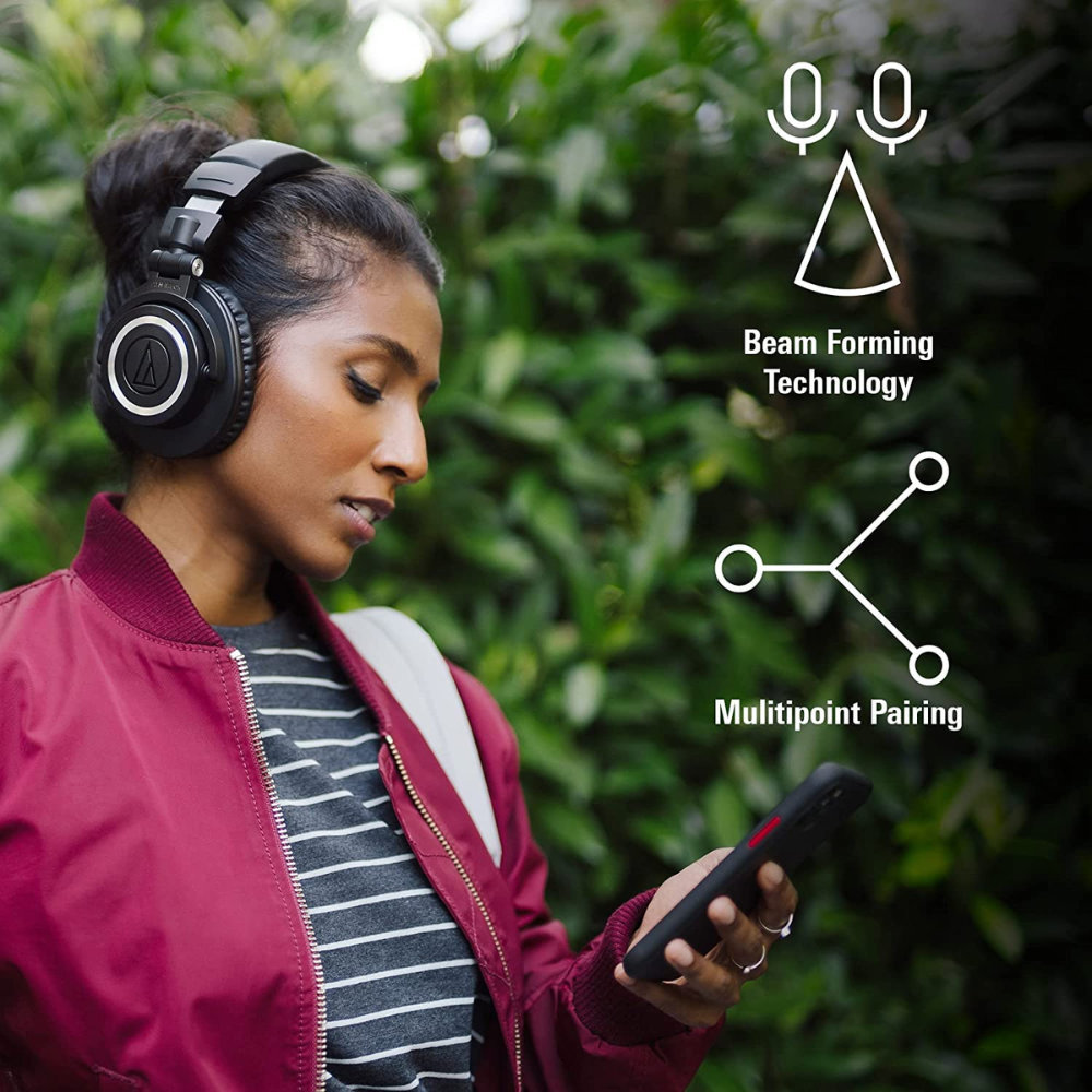Audio-Technica ATH-M50xBT2 Bluetooth Wireless Over Ear Headphones with Dual mic, 45MM Large-Aperture Drivers, 50-Hour Battery Life, USB-C Fast Charging, Studio Sound, Dual Pairing- Black - Image 5