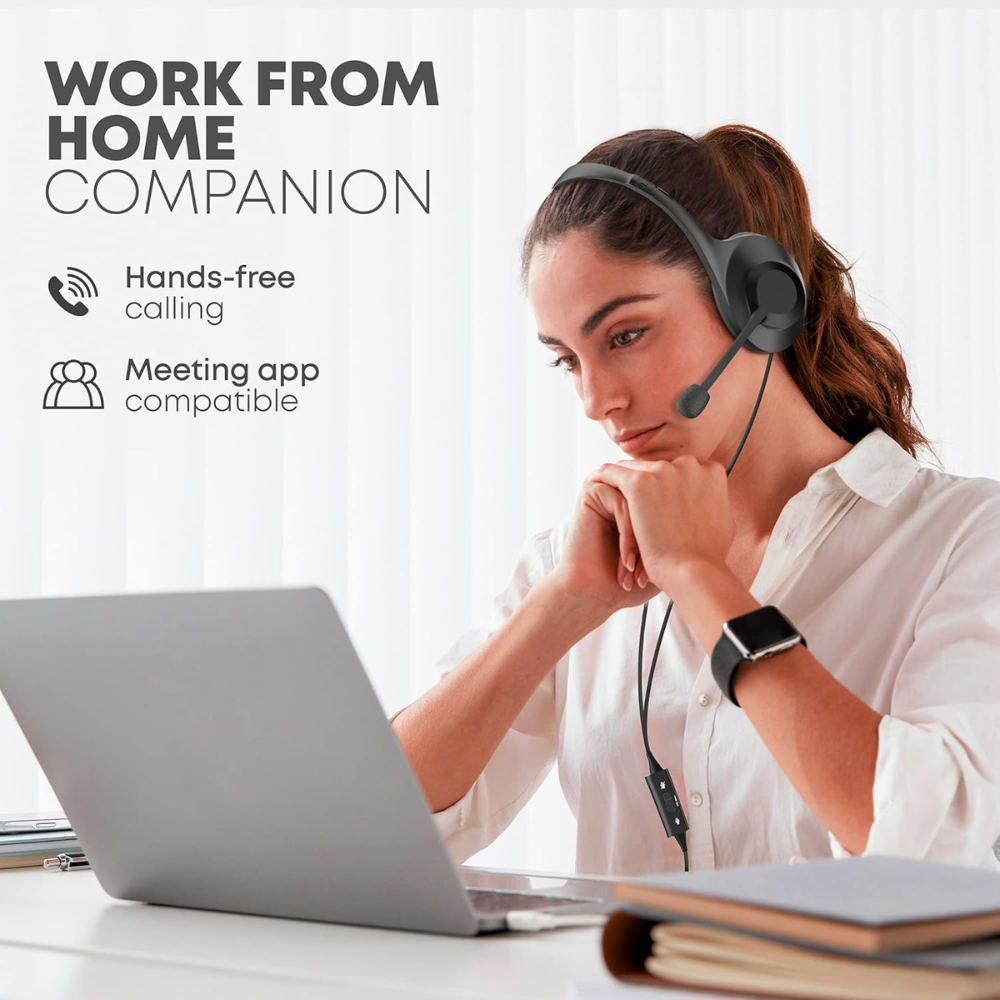 Audio-Technica 102 USB Headset with 30mm Drivers, Condenser Mic, USB-A/Type-C Connectivity – 20–20,000 Hz Headphone Response, 16-Bit/48 kHz, Compatible with Windows & macOS - Image 7