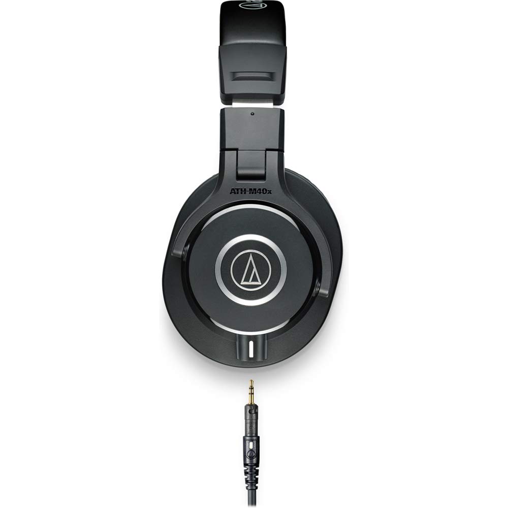 Audio-Technica ATH-M40x Professional Studio Monitor Headphone, Black, with Cutting Edge Engineering, 90 Degree Swiveling Earcups, Pro-Grade Earpads/Headband, Detachable Cables Included | - Image 2