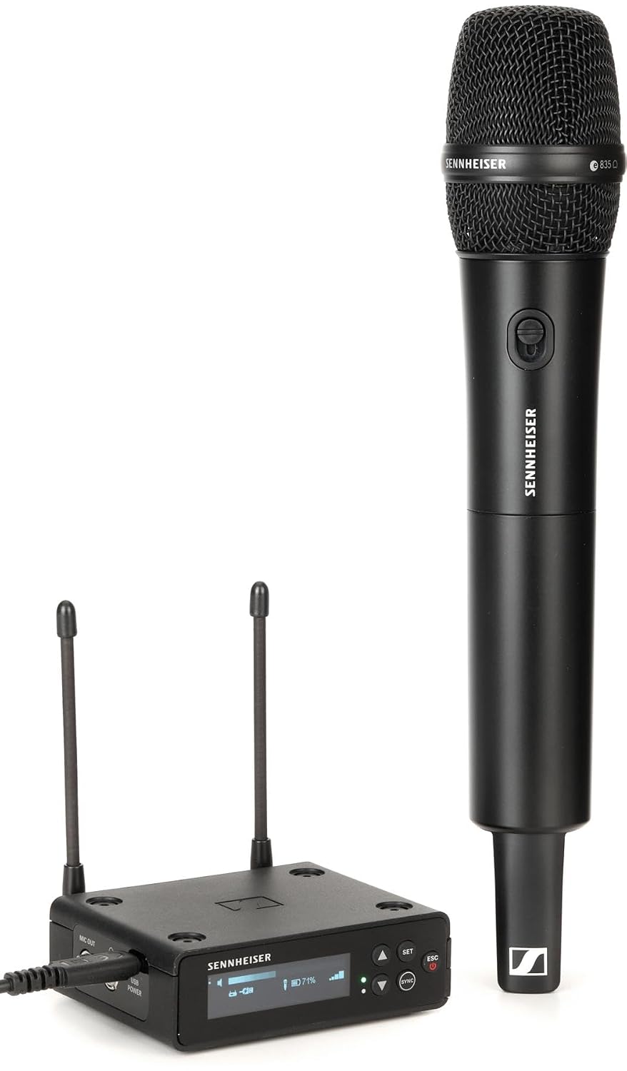 Sennheiser EW?DP?835?Set (Q1?6) Wireless Microphone System?|?Handheld Dynamic Cardioid Mic with Smart Notifications | True Diversity Receiver | Ideal for Live Performances, Interviews, and Filmmaking