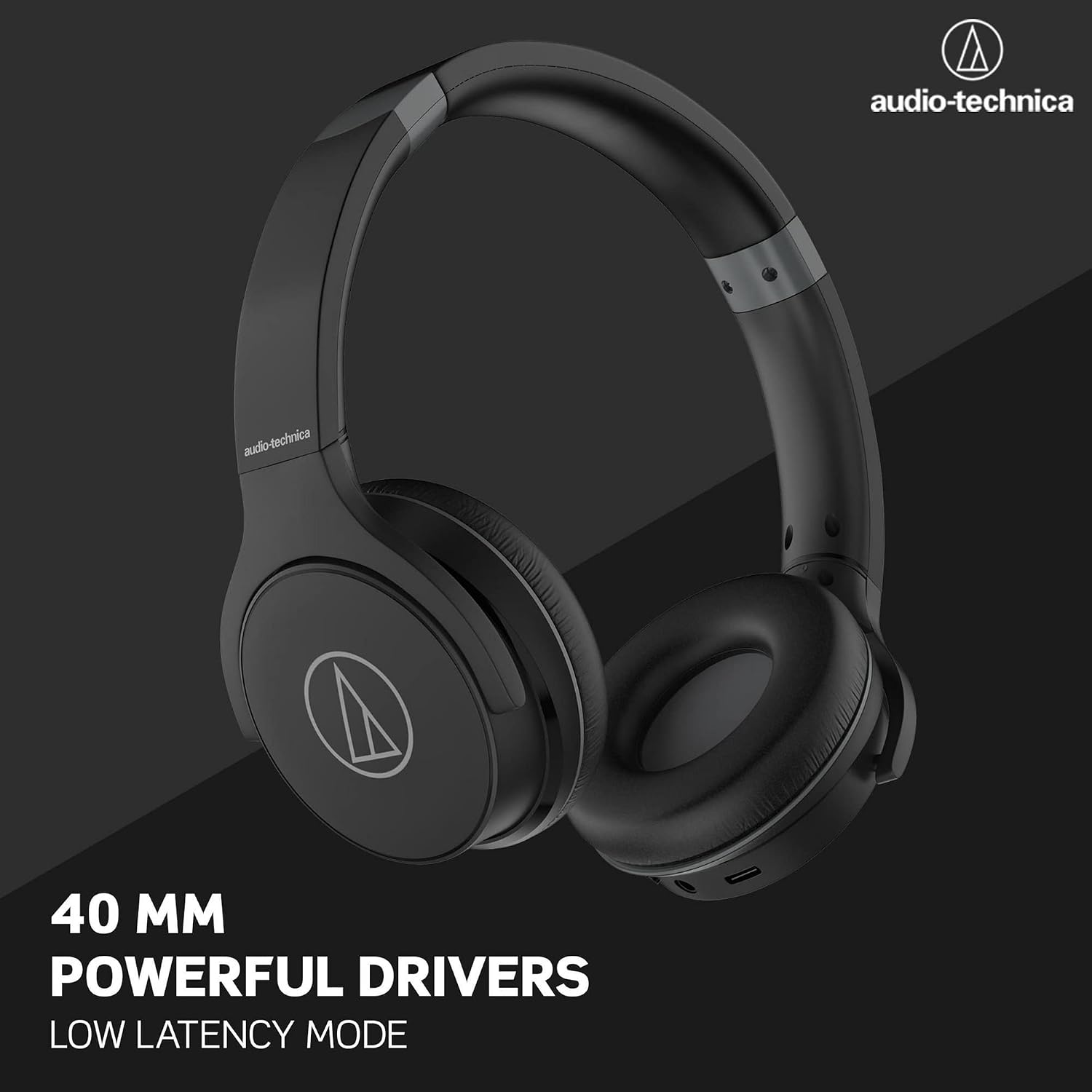 Audio-Technica ATH-S220BT Bluetooth Wireless Headphones with Mic | 60H Battery, Over-Ear Headset for Mobile & PC | Fast Charging Bluetooth Earphones with Wired Option - Image 2
