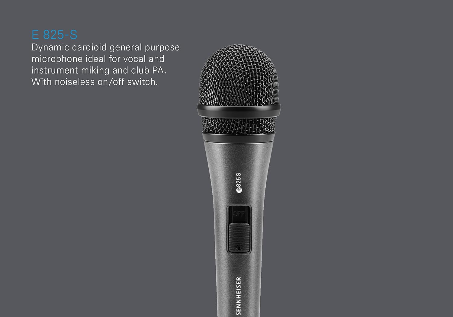 Sennheiser E825-S Handheld Cardiod Dynamic XLR Microphone With On/Off Switch - Image 4