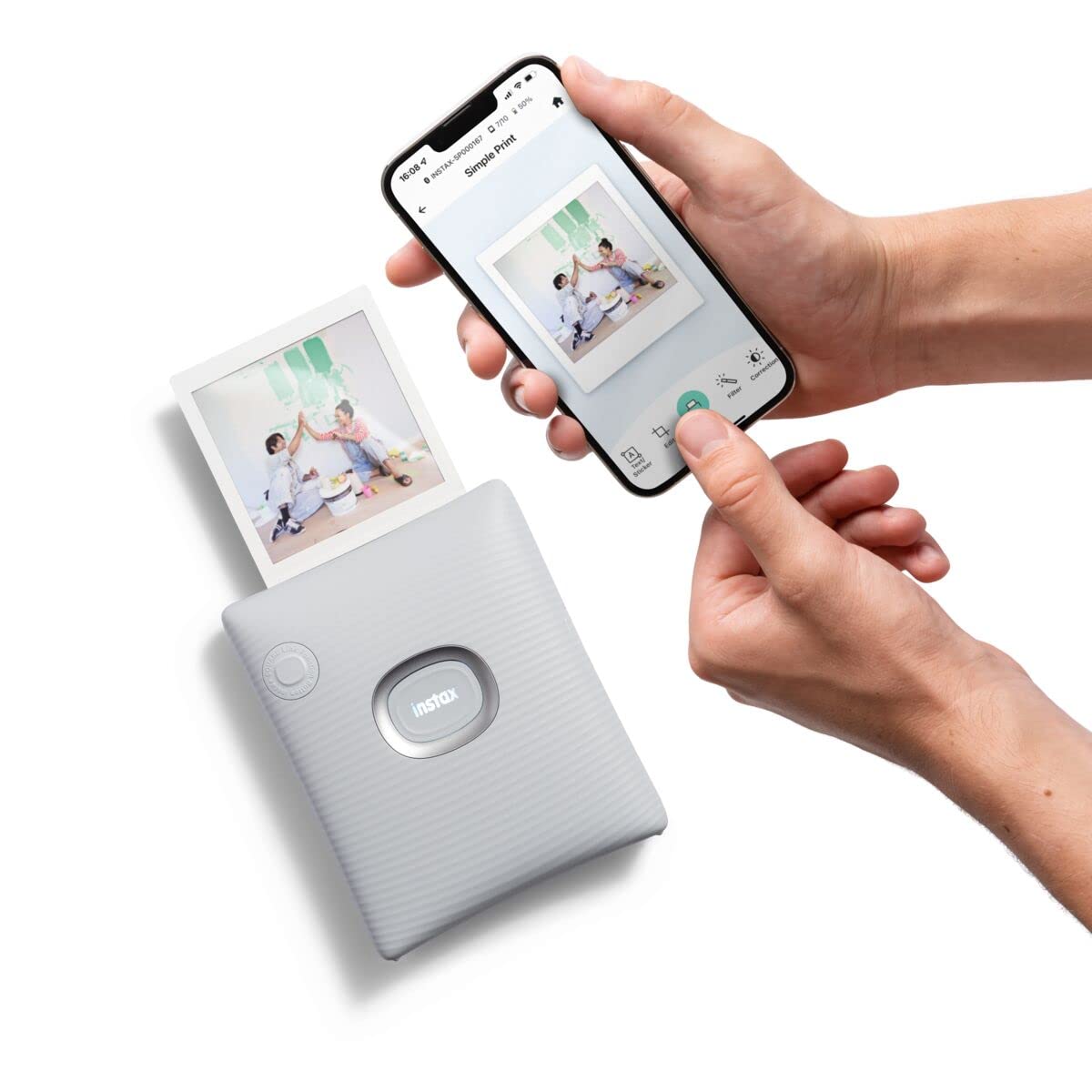 instax Fujifilm Square Link Smartphone Instant Photo Printer - White - Image 2