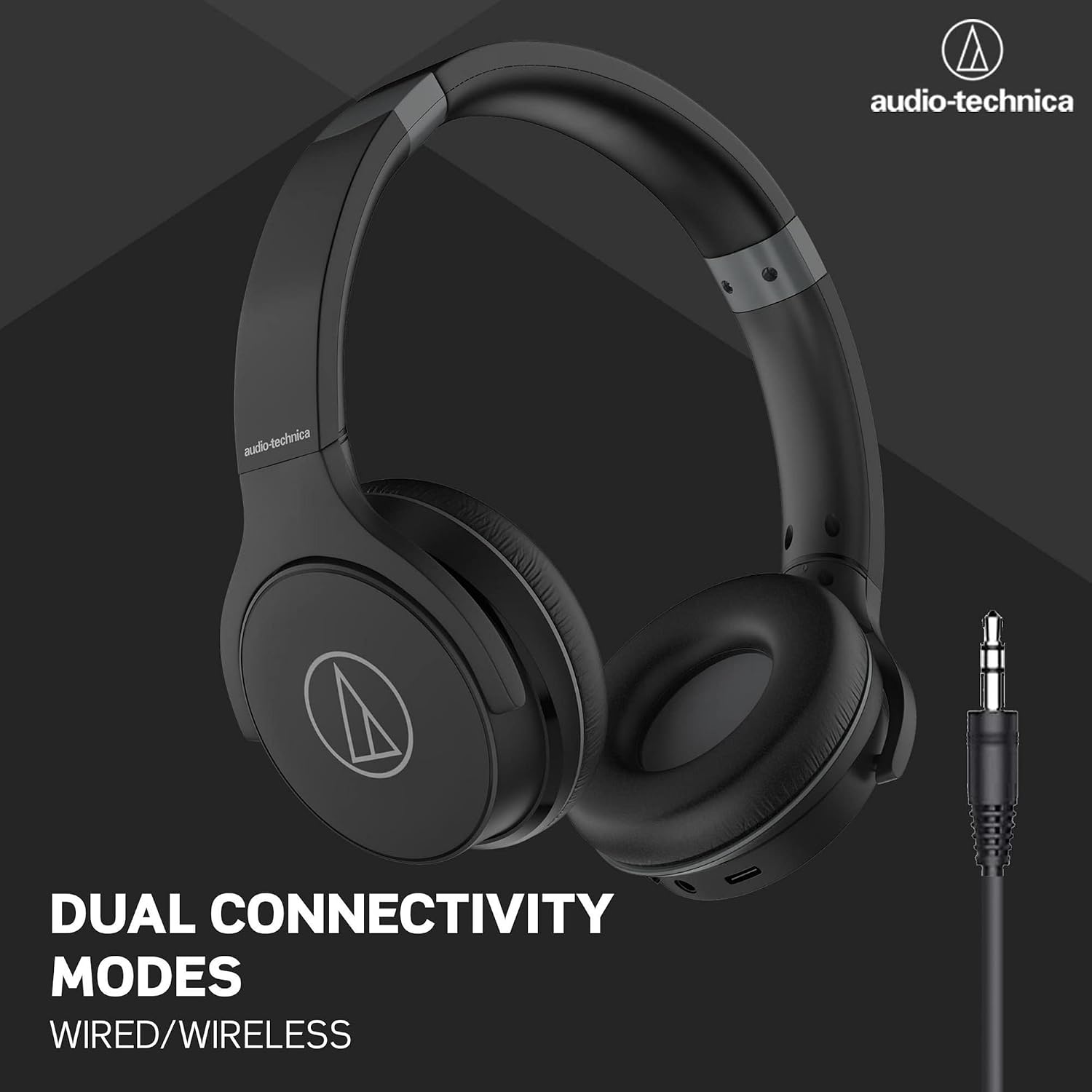 Audio-Technica ATH-S220BT Bluetooth Wireless Headphones with Mic | 60H Battery, Over-Ear Headset for Mobile & PC | Fast Charging Bluetooth Earphones with Wired Option - Image 6