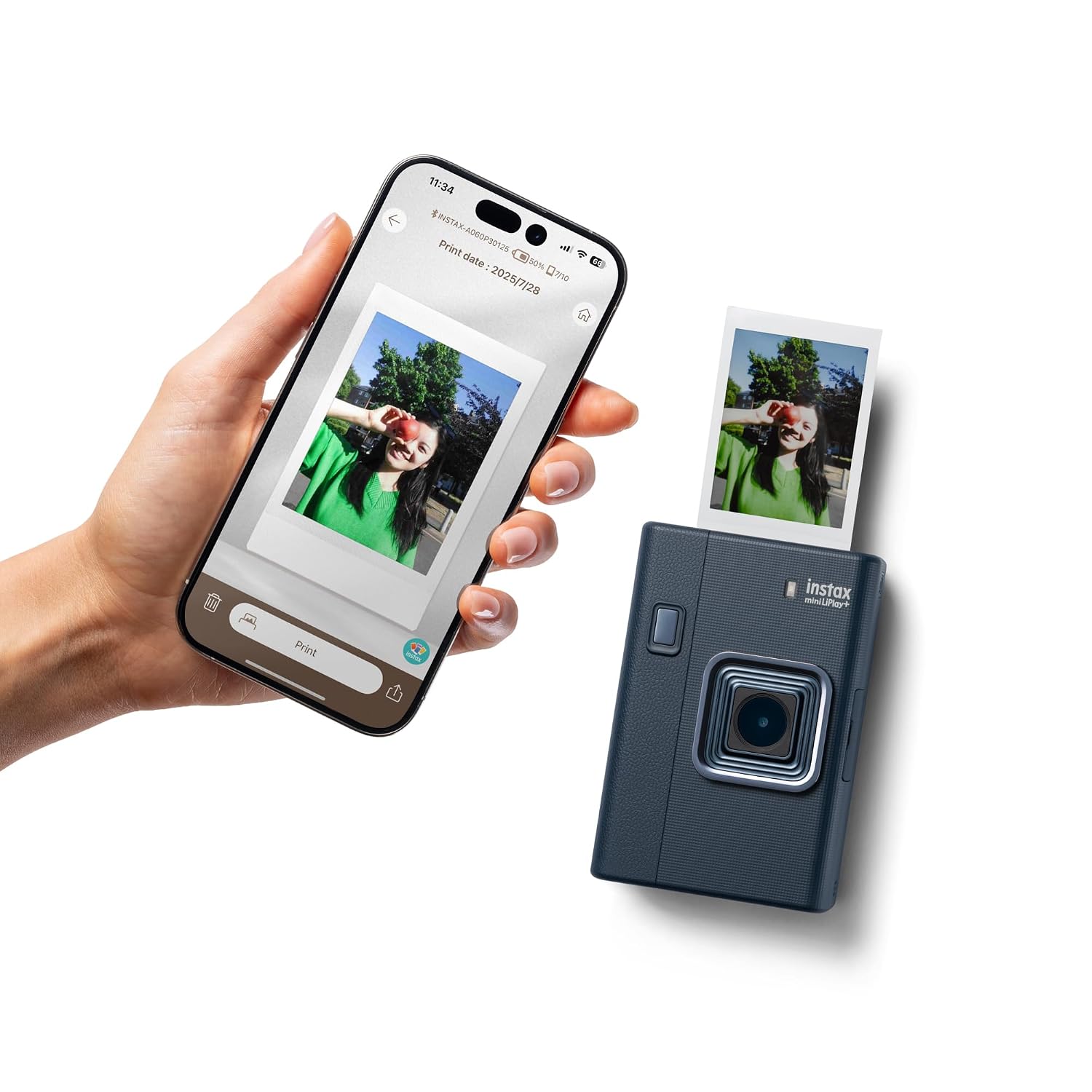 instax mini LiPlay+ Midnight Blue, Hybrid Instant Camera - Image 4