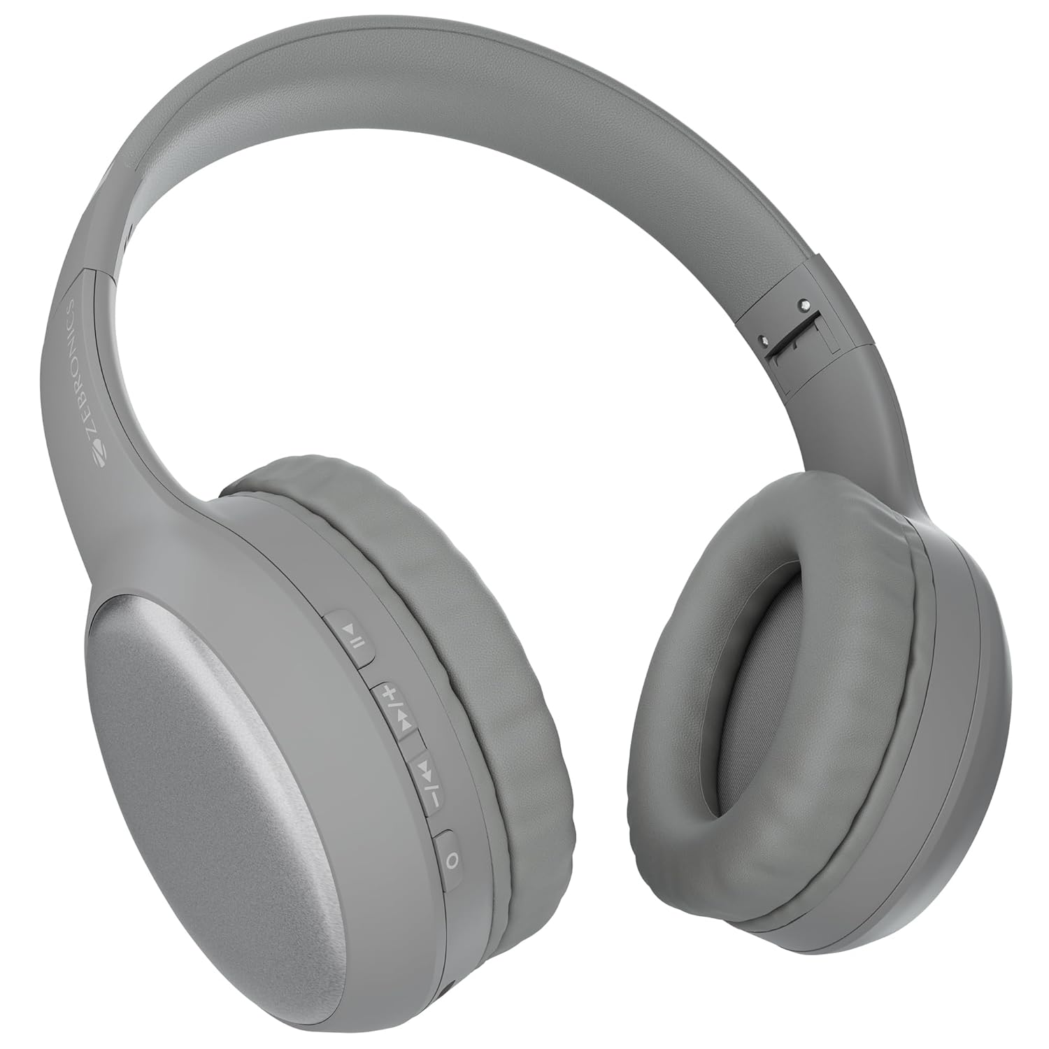 Zebronics Thunder Max (2026 Upgrade) Wireless Headphones, BT v6.0, Up to 120hrs Playback, 40mm Drivers, ENC, Gaming Mode, Dual Pairing, AUX, Rapid Charge, 3 EQ Modes, Voice Assistant (Grey)
