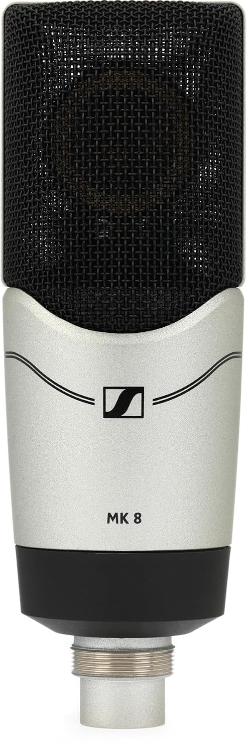 Sennheiser MK?8 Multi-Pattern Large Diaphragm Studio Condenser Microphone | 5 Switchable Polar Patterns | Low-Cut Filter | Ideal for Studio Vocals, Instruments, Podcasting & Broadcasting