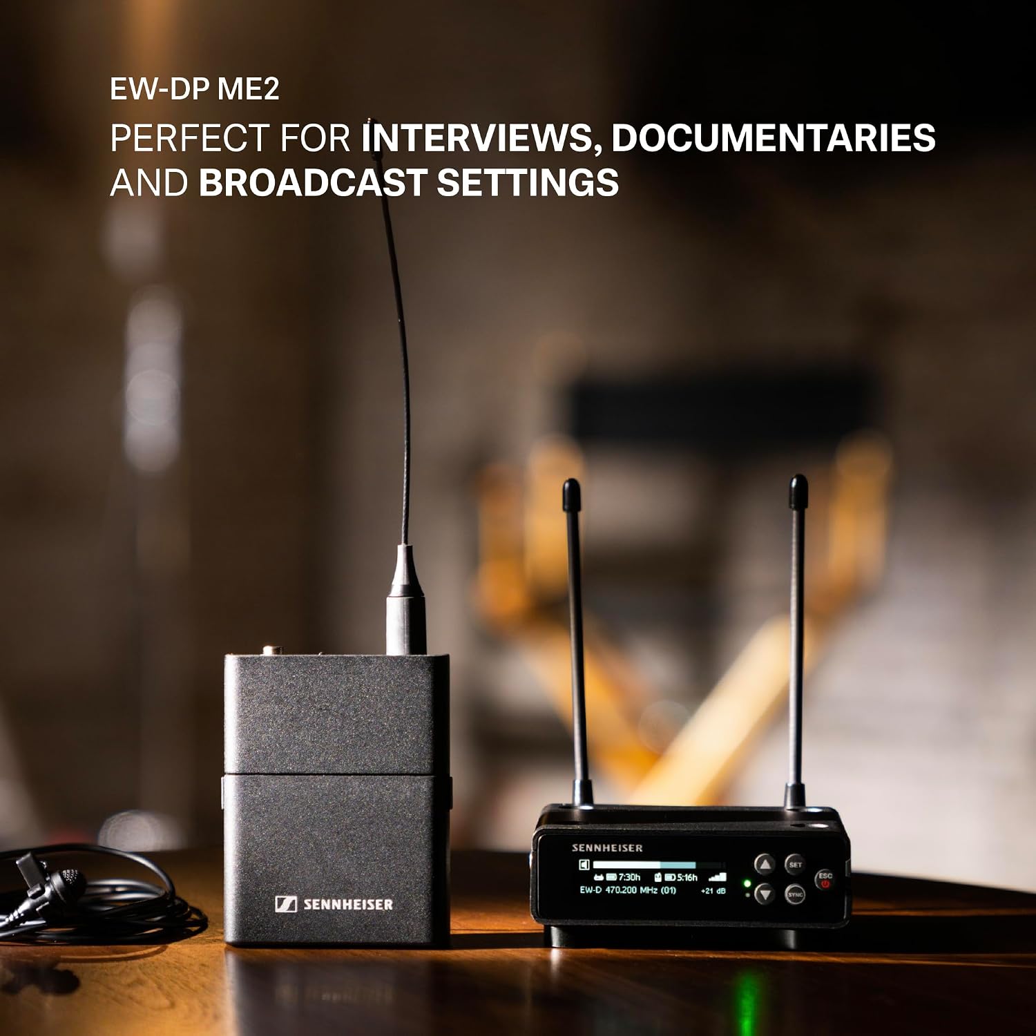 Sennheiser EW-DP ME?2 Wireless Lavalier Microphone System?| Omnidirectional ME?2 Mic | 20Hz - 20KHz | Magnetic Mount | OLED Display | Perfect for Video Production, Interviews & Broadcasting - Image 2
