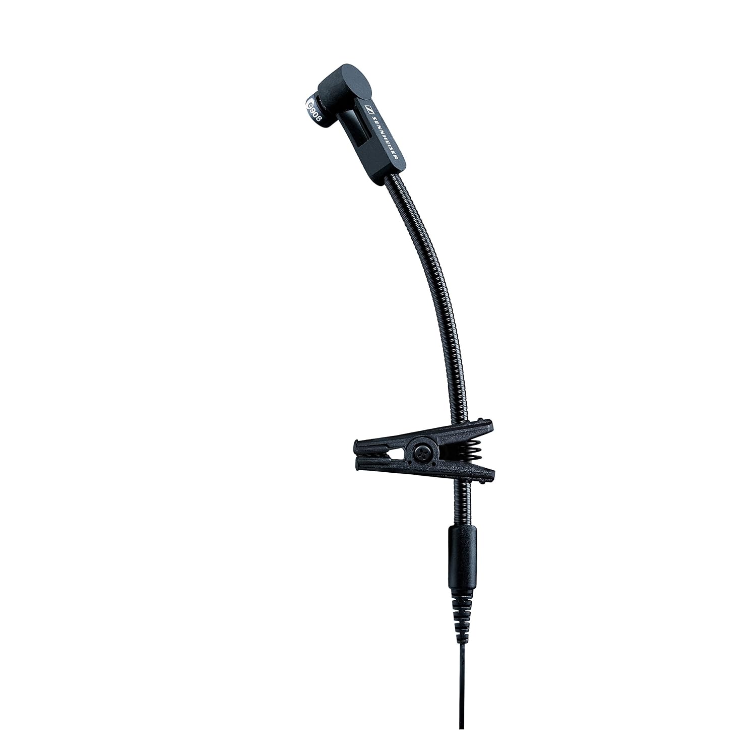 Sennheiser e908B-EW Cardioid Condenser gooseneck Microphone for wind instruments like saxaphone, trumphets, congas, drums with free-floating suspension