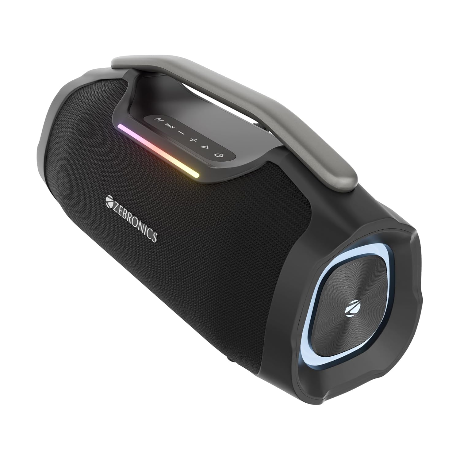 ZEBRONICS 2026 Launch 50W Bluetooth Speaker, Dual 5.7cm Drivers, 8.9cm Subwoofer, Upto 5Hrs Playback, Dual Passive Radiators, RGB Modes, 6.3mm Mic Input, TWS, BT v5.3, Type-C (Sound Feast 450) - Image 2