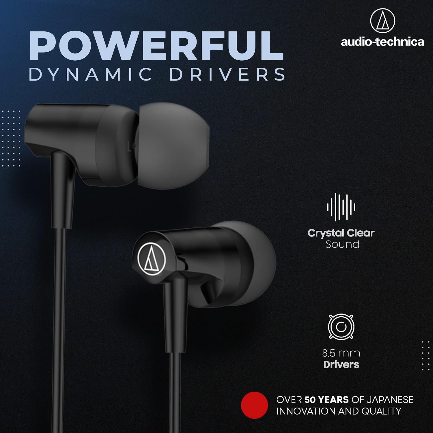 Audio-Technica Sonic Fuel in Ear Wired Earphones with in-Line Mic & Control, 8.5Mm Powerful Drivers for Clear Sound & Rich Bass, Comfort Fit Earbuds - Image 6