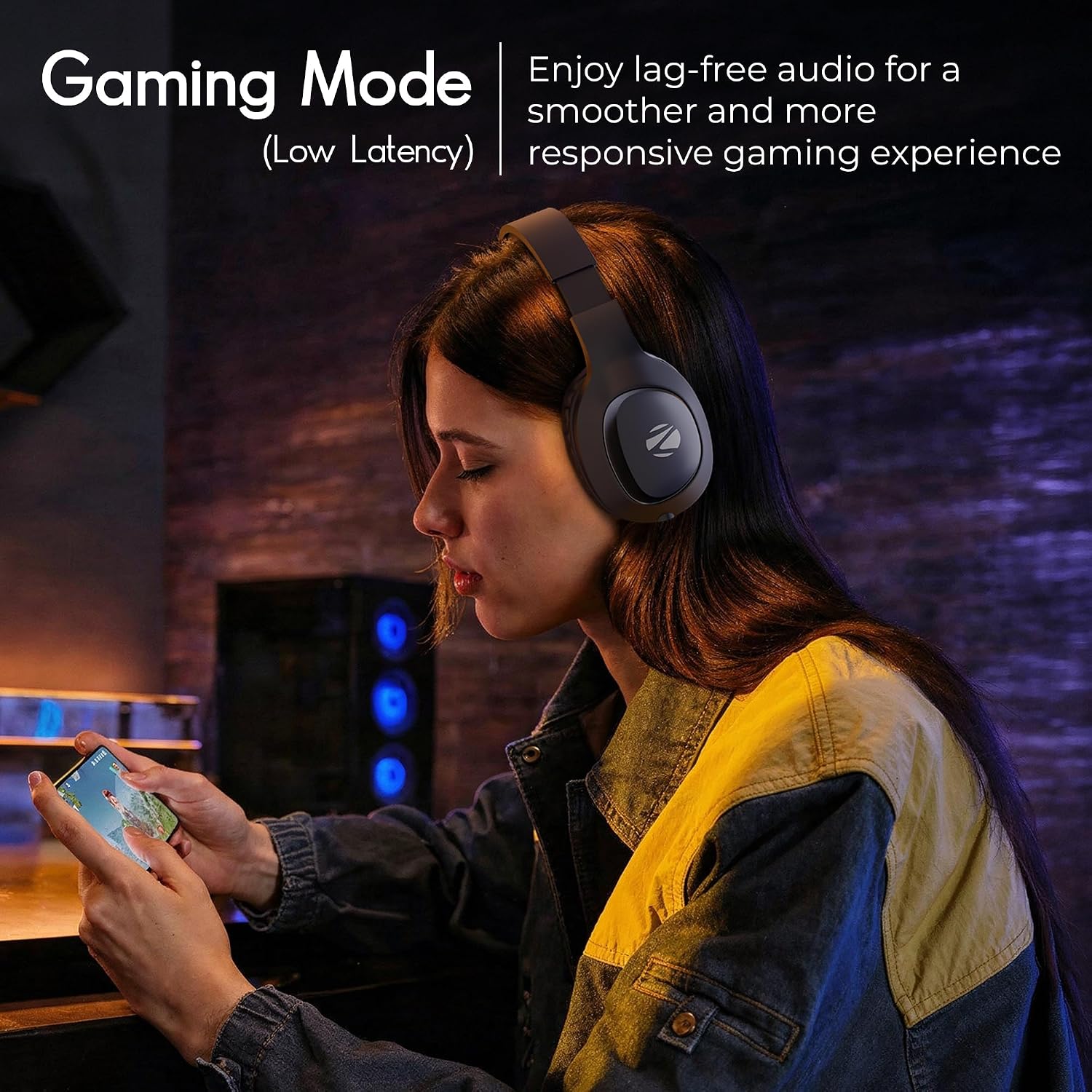 Zebronics Thunder Neo (2026 Upgrade) Wireless Headphone, BT v6.0, True 50hrs Playback, 40mm Driver, ENC, Rapid Charge, Gaming Mode, Dual Pairing, 3 EQ Modes, AUX, Voice Assistant (Blue) - Image 5