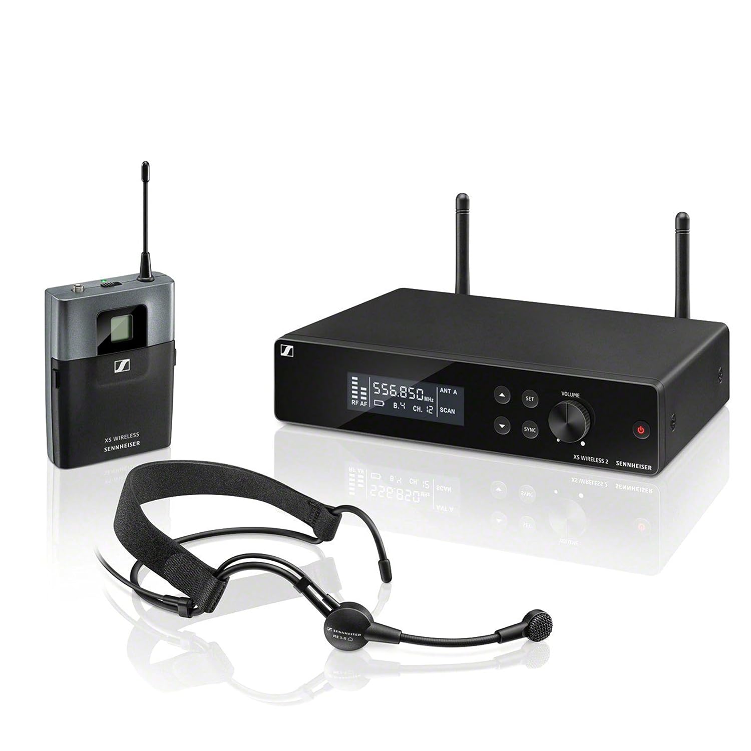 Sennheiser XSW 2-ME3-A Wireless Cardiod Headset Microphone for Singers, Presenters and Live Sound,House of Worship, Conference Rooms and Flute Instrument