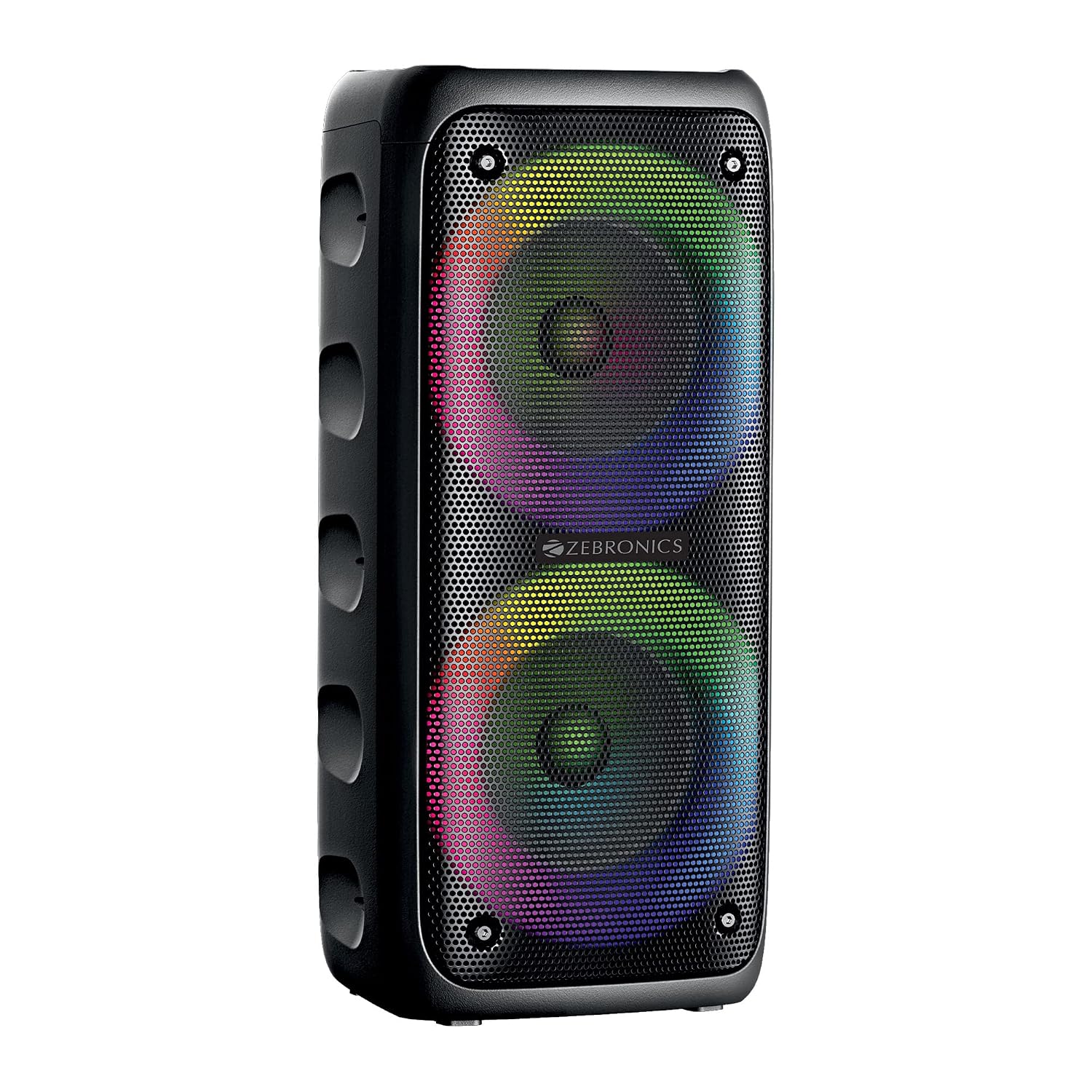 ZEBRONICS Barrel 200 Bluetooth 5.0 Portable Speaker with 40W RMS, TWS, Wired Mic, Karaoke, RGB Lights, Mobile Holder, Dual 6.5" Drivers, Carry Handle and Built-in Rechargeable Battery - Image 5