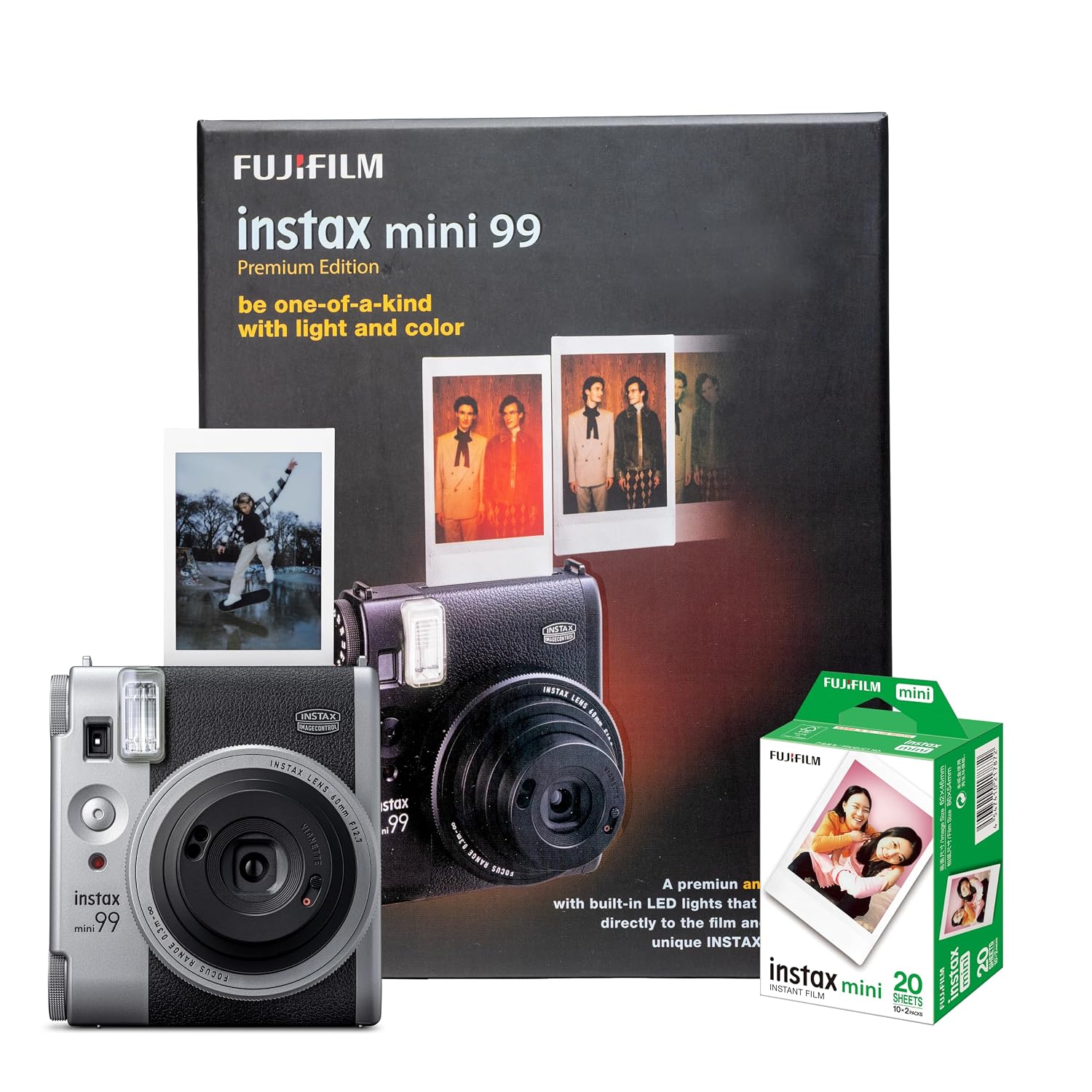 Fujifilm Instax Mini 99 Premium Edition Camera with 20 Shots instax mini Instant Film - Silver