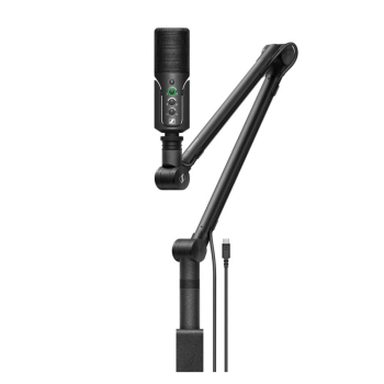 Sennheiser Profile Streaming Set with USB Mic, Boom Arm and Pouch | Plug & Play Design, for Podcasting & Streaming | Cardioid Condenser Capsule | 3m USB-C Cable Included | Black