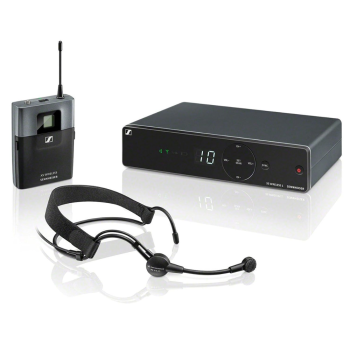 Sennheiser XSW 1‑ME3‑A Wireless Headset Microphone System | ME 3 Cardioid Headset | True Diversity Receiver | 10 Compatible Channels | Ideal for Fitness Instructors, Stage Performers & Presentations