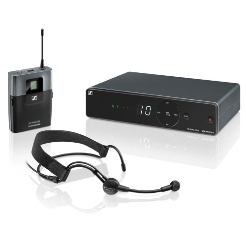 Sennheiser XSW 1‑ME3‑A Wireless Headset Microphone System | ME 3 Cardioid Headset | True Diversity Receiver | 10 Compatible Channels | Ideal for Fitness Instructors, Stage Performers & Presentations