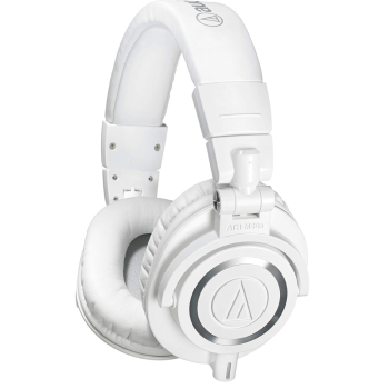 Audio-Technica ATH-M50X Wired Over Ear Headphones Without Mic (White)