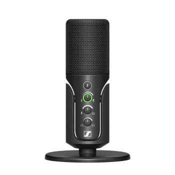 Sennheiser Profile USB Microphone with Table Stand | Plug & Play Design, for Podcasting & Streaming | Cardioid Condenser Capsule | 1.2m USB-C Cable Included | Black (700065)