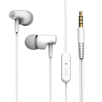 Audio-Technica Sonic Fuel in-Ear Wired Earphones with in-line Mic & Control, 8.5mm Powerful Drivers for Clear Sound & Rich Bass, One Button Multi-Function Remote, Comfort Fit Earbuds