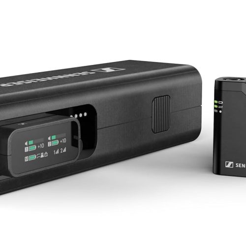 Sennheiser Profile Wireless All-in-One Microphone System (2TX + 1RX) with Multi-Function Charging Bar, Internal Recording & Safety Track, Compatible with iPhone, Android, Camera & Laptop