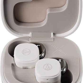 Audio-Technica ATH-SQ1TWBK Wireless Earbuds, 19.5 Hours Total Playtime, IPX4 Splashproof, Touch Sensor Controls, Lightweight & Comfortable Design