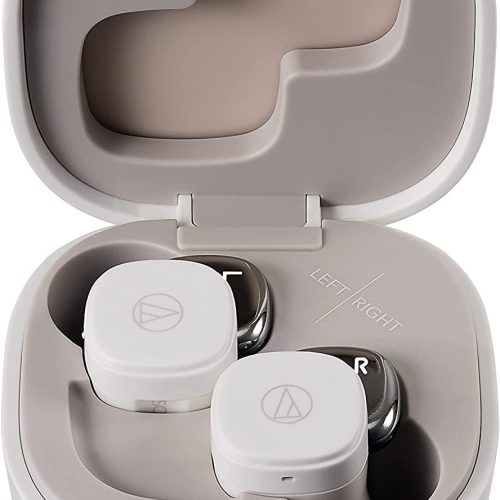 Audio-Technica ATH-SQ1TWBK Wireless Earbuds, 19.5 Hours Total Playtime, IPX4 Splashproof, Touch Sensor Controls, Lightweight & Comfortable Design