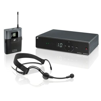 Sennheiser XSW?1?ME3?A Wireless Headset Microphone System?|?ME?3 Cardioid Headset | True Diversity Receiver | 10 Compatible Channels |?Ideal for Fitness Instructors, Stage Performers & Presentations