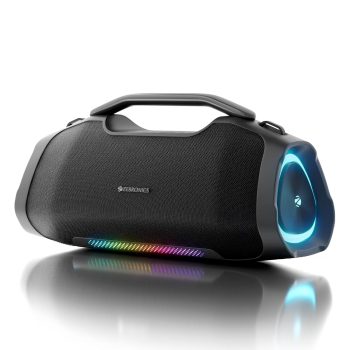Zebronics 2026 Launch 75W Bluetooth Speaker, Upto 5Hrs Playback, Dual 78mm Drivers, 101mm Subwoofer, Dual Passive Radiators, RGB Modes, 6.3mm Mic Input, TWS, BT v5.3, Type-C (Sound Feast 550)