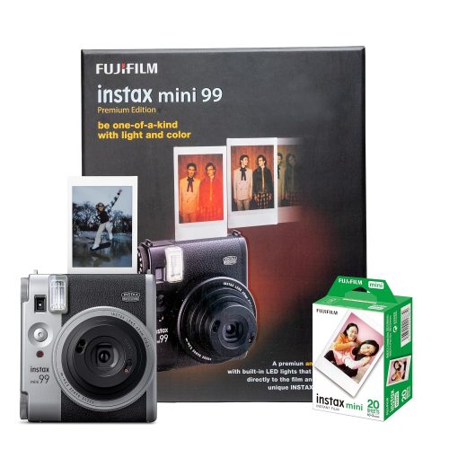 Fujifilm Instax Mini 99 Premium Edition Camera with 20 Shots instax mini Instant Film – Silver