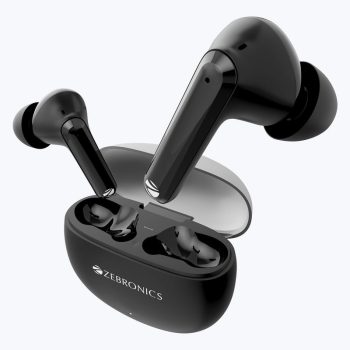 ZEBRONICS PODS K3, in-Ear Wireless Earbuds, 40 Hrs Backup, Dual EQ, Quad MIC ENC, 10mm Bass Drivers, Rapid Charging, Bluetooth, Flash Connect, Low Latency Gaming (Black)
